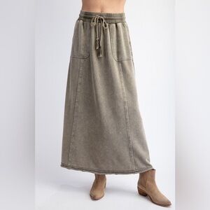 Easel Mineral Wash Maxi Skirt